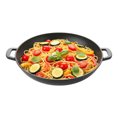 Delicious spaghetti with cherry tomatoes and zucchini