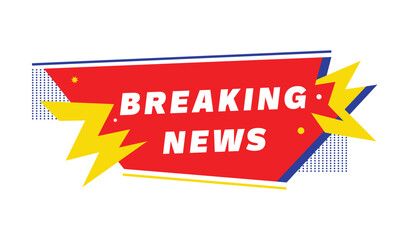 breaking news vector banner for media alert, live television update, press headline or emergency announcement design