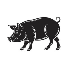 vector illustration of a cartoon pig