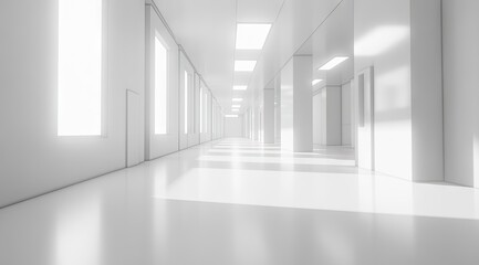 Fototapeta premium Empty, bright, modern hallway
