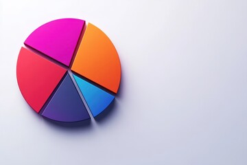 Obraz premium Colorful Pie Chart Representation on Light Background for Analysis