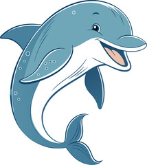 Obraz premium minimalist dolphin vector art illustration 