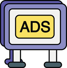 Vector Marketing and Advertisement Color Outline Icons and pack Illustrations