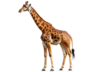 Fototapeta premium “Full Body Side View of Standing Giraffe in Calm Posture, PNG”.