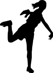 Female Baseball pitcher silhouette vector clipart  illustration black color design on transparent background