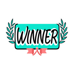 Fototapeta premium vector icon illustration of text - winner