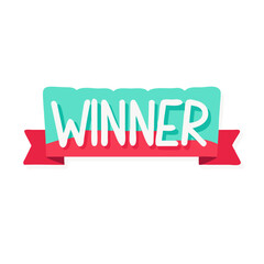 vector icon illustration of text - winner