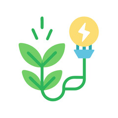 Green eco bulb, green energy-saving bulb, vector illustration of a green energy,  eco-friendly sign, eco-friendly icon 
