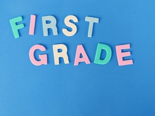 Multicolored eva foam letters form the expression 
