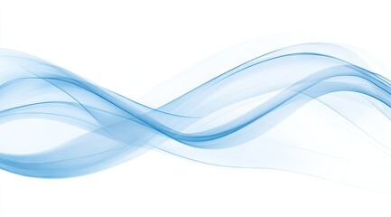 Obraz premium Abstract flowing blue waves on white background