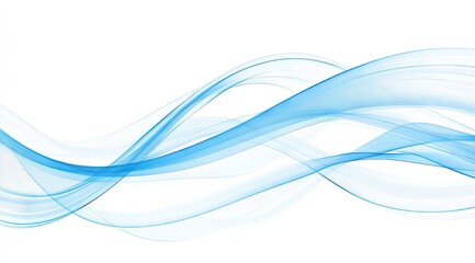 Obraz premium Abstract flowing blue lines on white background
