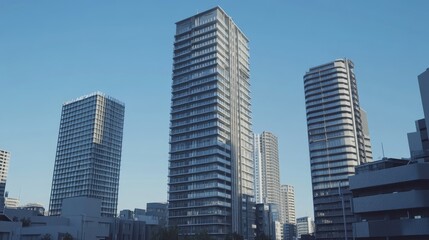 Fototapeta premium Cityscape of modern high-rise buildings.