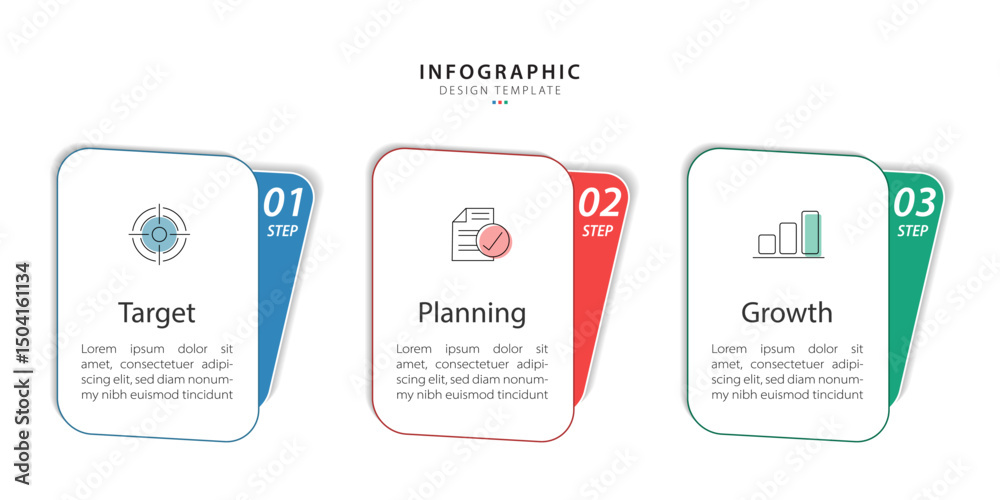 Poster Timeline Creator infographic template. 3 Step timeline journey, calendar Flat simple infographics design template. presentation graph. Business concept with 3 options, vector illustration.