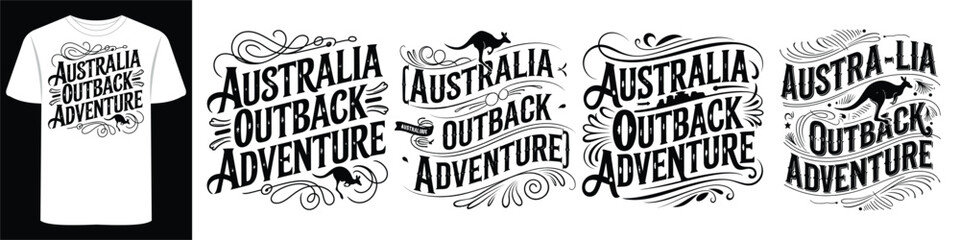 Australia Travel Typography Shirt Design for Urban Adventurers