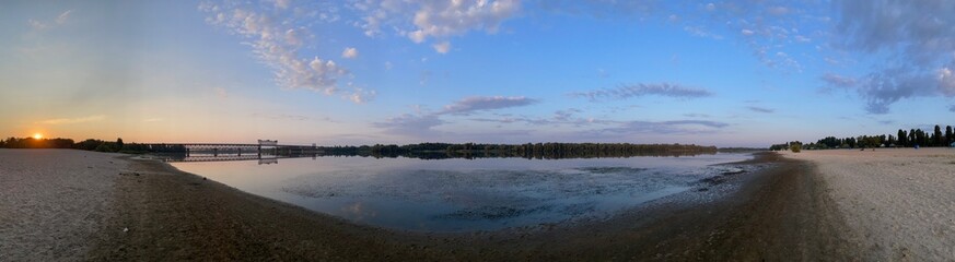  panorama of the Dnieper river from the Central beach of Kremenchug. 