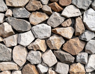 Rock wall construction outdoor site textured stone surface natural environment close-up view building material concept