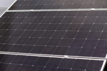 Solar panels close-up. Alternative source of electricity. Solar panels for home use. Energy...