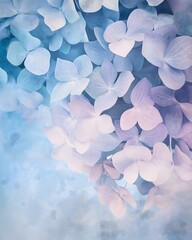 Hydrangea in Pastel Hues: Delicate hydrangea blooms in a dreamy blend of soft pastel colors, exuding a sense of tranquility and floral beauty.