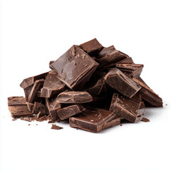 Dark Chocolate Pieces - A Rich and Indulgent Treat , isolated on white background png