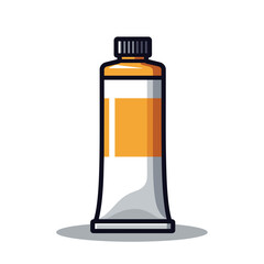 Obraz premium Illustration of a Tube of Orange Paint with a Black Cap and White Body for Artistic Creations