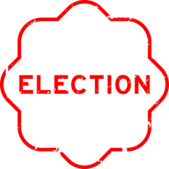 Grunge red election word rubber seal stamp on white background