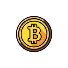 Obraz premium Bitcoin Cryptocurrency Symbol Graphic Illustration on White Background for Finance and Technology