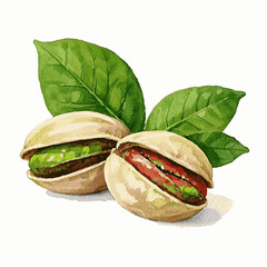 Botanical Whispers: Pistachio Hues pistachio isolated watercolor vector illustration svg