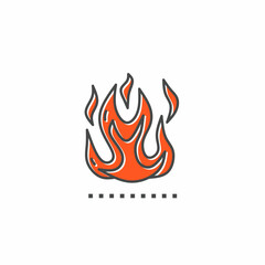 Colored icon template. Fire icon. Colored vector design.
