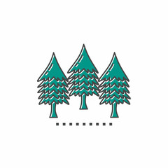 Obraz premium Colored icon template. Pine tree icon. Colored vector design.