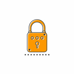 Colored icon template. Padlock icon. Colored vector design.