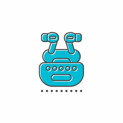 Colored icon template. Headset icon. Colored vector design.