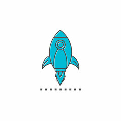 Colored icon template. Rocket icon. Colored vector design.