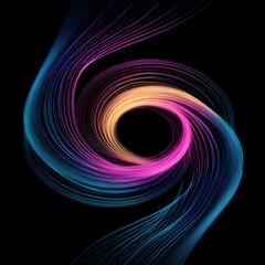 Abstract Colorful Spiral Design Art , isolated on white background png