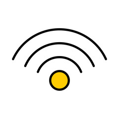 WiFi Signal Icon: Wireless Internet, Network Connectivity, Digital Communication, Hotspot, Global Connection, Minimalist Filled Line Vector
