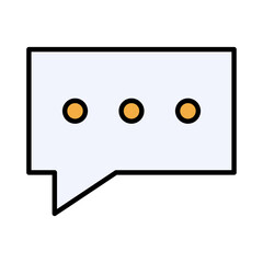 Fototapeta premium Chat Bubble Typing Icon: Online Messaging, Digital Communication, Social Media, Texting, Conversation, UI UX Symbol, Modern Technology, Minimalist Filled Line Vector