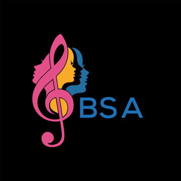 BSA letter logo. BSA Musical Band Logo. BSA best icon.	

