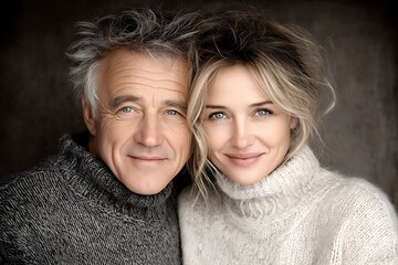 Portrait of a happy couple posing and smiling together indoors