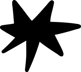 Dynamic Hand Drawn Abstract Star Symbol