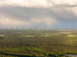 Piękne jezioro Wierzchowo, widok z lotu ptaka © hunter76