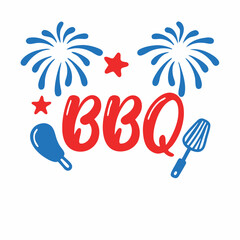 Fourth of july bbq party design graphic