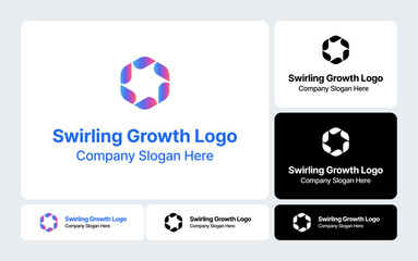 Swirling Growth Logo  Dynamic Expansion Design