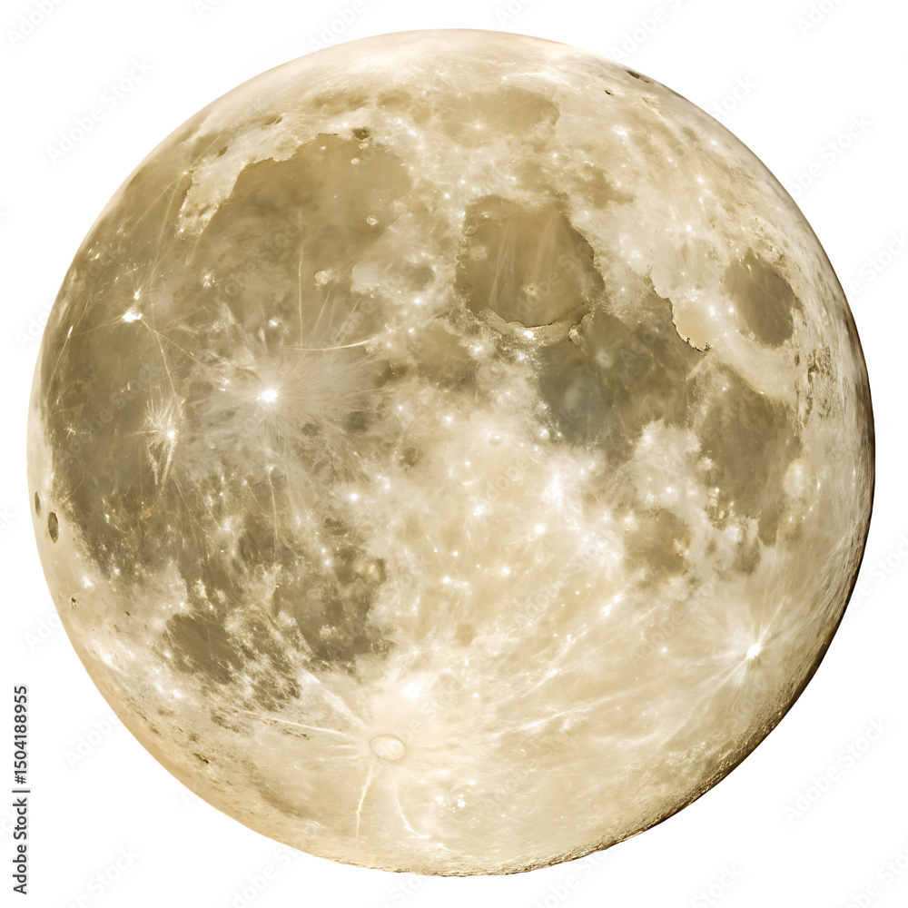 Canvas Prints luminous supermoon full and shining with bright light isolated on a transparent background