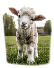 Fototapeta premium Get ready to melt at the sight of this absolutely adorable baby lamb today!
