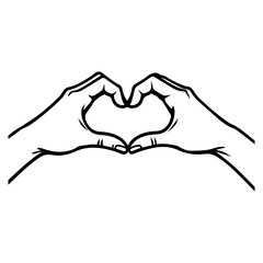 Obraz premium Hands with Heart, Hand Gesture, Hands Making a Heart Shape 