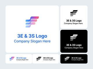 3E and 3S Logo  Modern Geometric Lettermark Design