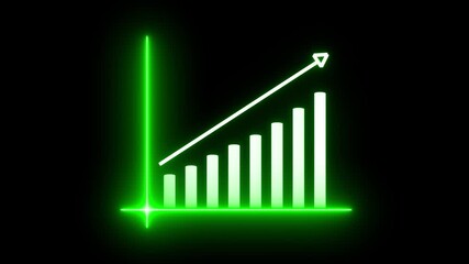 Animated financial chart showing growth trends. Business data visualization for stock market updates, revenue analysis, and economic forecasts. - Powered by Adobe