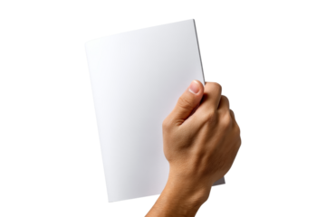 Blank book in hand a creative studio shot