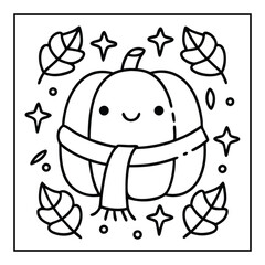 Obraz premium Halloween pumpkin coloring pages for kids
