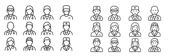 Diverse healthcare professionals engaged in various medical roles and specialties in a collaborative environment