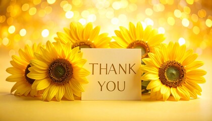 ひまわりの花とありがとうカードSunflowers and thank you card